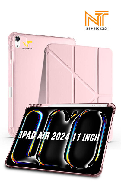 Nezih Case Apple Ipad Air M2 / M3 11'' 2024 / 2025 Kalem Bölümlü Standlı Uyku...