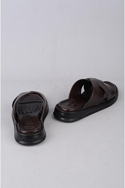 SEÇ KUNDURA GENUINE LEATHER - SELECT 6862 Anatomical Men's Slippers Brown