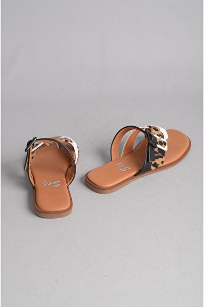 SEÇ KUNDURA SEÇ 014 Genuine Leather - Flip-Flops White-Black