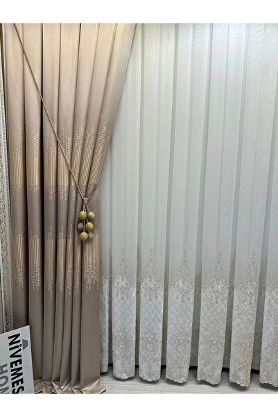 NİVEMESHOME LAL GOLD DETAYLI 2843 1/3 ΚΟΡΔΟΝΙΑ ΠΛΙΣΕ ΑΠΟ ΤΟΥΛΙ ΑΠΜ