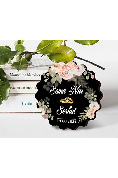 Tasarım Şeker 50 Adet Nikah Hatırası, Düğün Hatırası, Nişan Hatırası Magnet -...