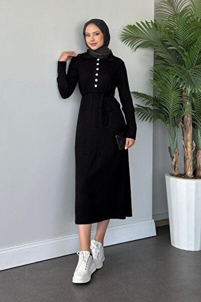 Şulemoda Giyim Μαύρο πλεκτό φόρεμα Madonna