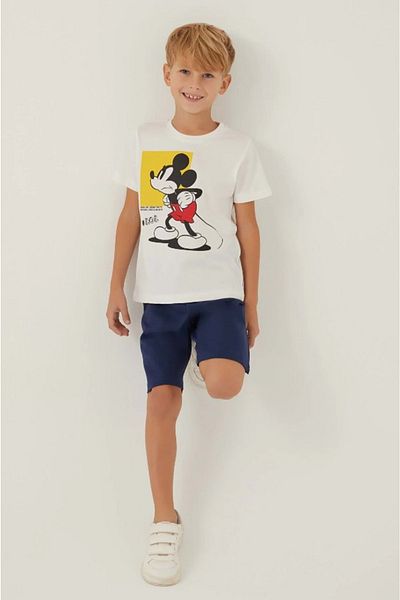 Minnie Mouse D4883 Beyond Boy's Set - Μπλουζάκι και σορτς με άδεια λευκό