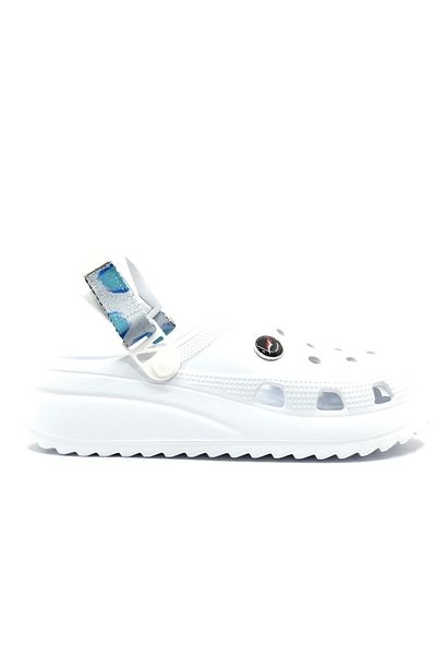 Kocamanlar Ayakkabı Sonimix EM0129-02 Sabo Men's Slippers - Thick Sole and Orthopedic, Doctor and Nurse Slippers - WHITE