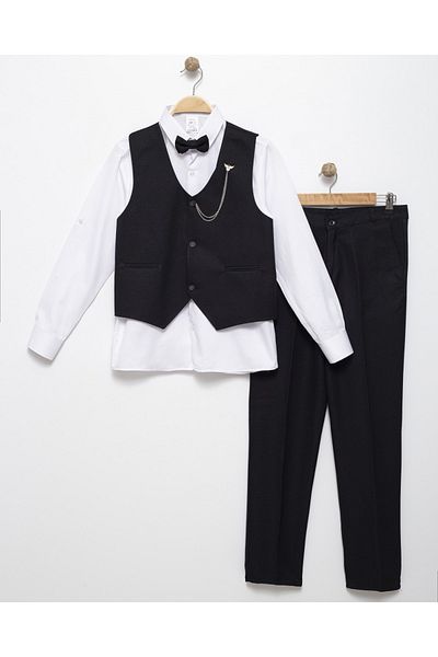 Mıstık Bebe Boy's Suit Tuxedo with Vest