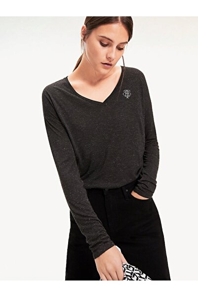 Tommy Hilfiger Metallic Long Sleeve Met V-Hals Pattern