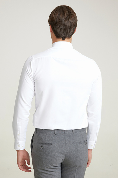 Twn Slim Fit White Dobby Easy Iron πουκάμισο