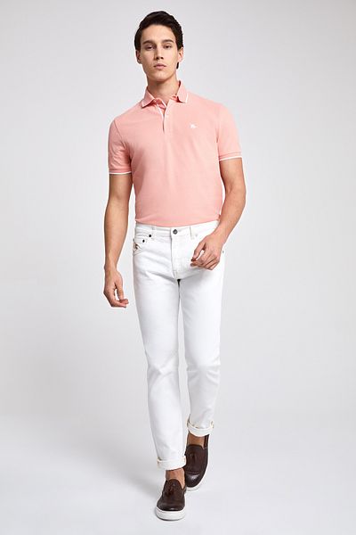 D'S Damat White Straight Denim Trousers