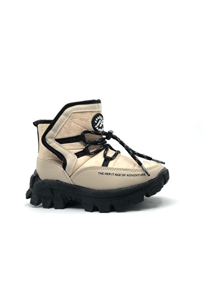 Kocamanlar Ayakkabı Cool Kids Fashion Waterproof Wool Children's Snow Boots BEIGE