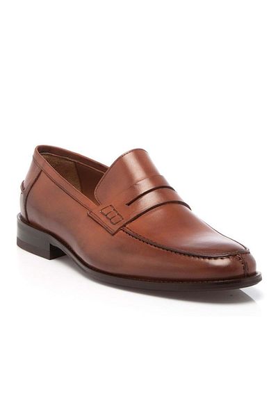 Kocamanlar Ayakkabı Ανδρικά κλασικά παπούτσια Aronay Elastic Jurdan Leather TABA