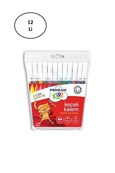 Generic Brand أقلام تلوين اللباد من Pensan Kidz 12 لونًا 12 قطعة
