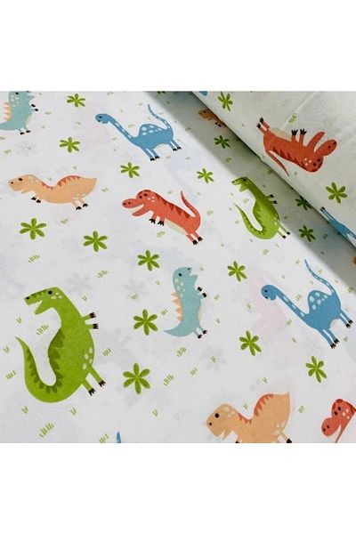 Happystore Organic Fiberless Winter Baby and kids Jumpsuit - Long Sleeve, Double Layer, 100% Cotton Flannel, Dinosaur