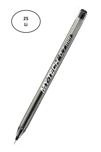 Pensan My Tech 0.7 Mm Black Ballpoint Pen - Pack of 25