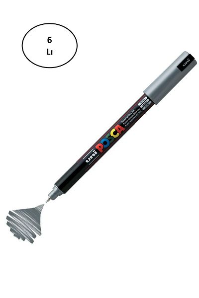 UNİ-BALL Uni Posca PC-1M Painting Marker 0.7 mm METALLIC Silver 10 pcs
