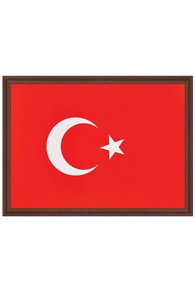 Panda 25x35 MDF Turkish Flag - Framed Design