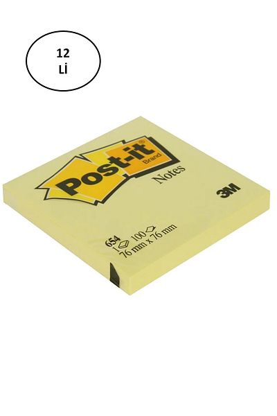 onixe Post-It 3M 654 Adhesive Note Paper 76 x 76 mm 100 Sheets Yellow