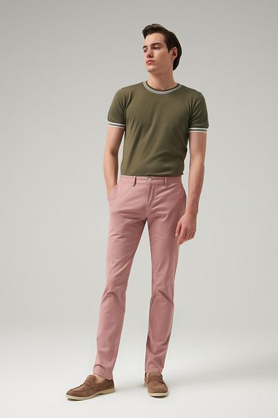 D'S Damat Dusty Rose Slim Fit ίσιο παντελόνι Chino