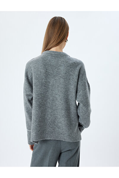 Koton Oversize Triko Kazak Yumuşak Dokulu Uzun Kollu Bisiklet Yaka