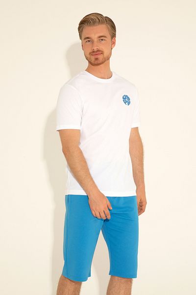U.S. Polo Assn. Ανδρικό μπλουζάκι με κανονική εφαρμογή με λαιμόκοψη λευκό 50287037 -vr013