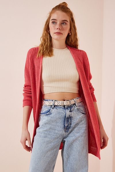 Lovelyİstanbul Tricotaj de bază Cardigan tricotat Thessaloniki - Piersică LYG0004