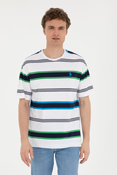 U.S. Polo Assn. Erkek Comfort Fit Bisiklet Yaka Ekru Tişört 50287038-VR019