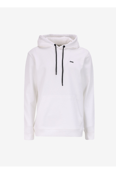 Jeep Kapüşon Yaka Düz Ekru Erkek Sweatshırt C4WM-SWT4254