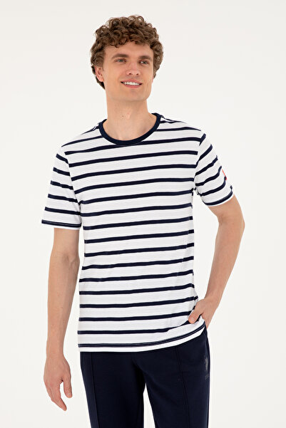 U.S. Polo Assn. Erkek Regular Fit Bisiklet Yaka Beyaz Tişört 50287043-VR013