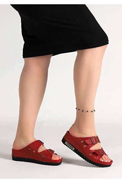 KOCAMANLAR Aryan 07-043 D.r Рекомендовані ортопедичні жіночі капці ЧЕРВОНІ