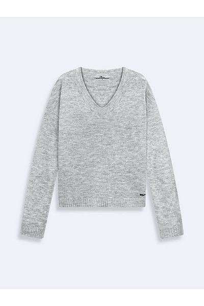 Ltb Knitwear Turtleneck Long Sleeve Gray Sweater