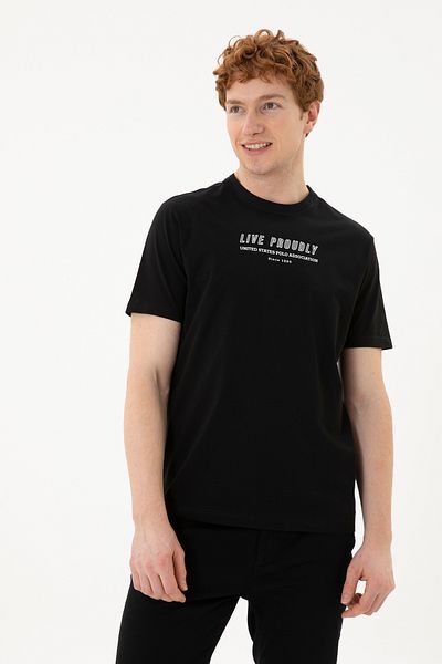 U.S. Polo Assn. Men's Regular Fit Crew Neck Black T-Shirt 50287065 -Vr046