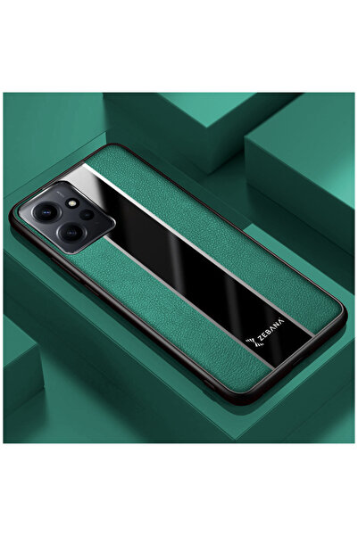Zebana Xiaomi Redmi Note 12 Uyumlu Kılıf Premium Deri Kılıf Yeşil