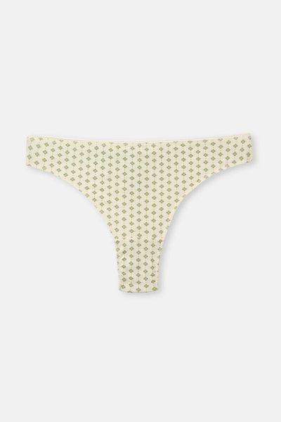 Dagi Lachsgrüne 3-teilige gemusterte Tangas für Damen
