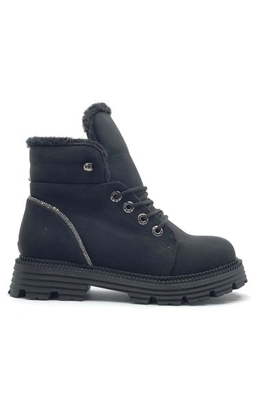 Kids Club Shoes Asian Back Stone Thetalay Boots Γυναικείες Μπότες ΜΑΥΡΟ
