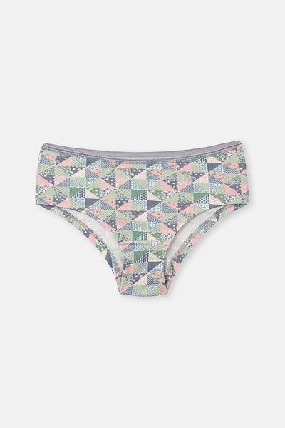 Dagi Chiloți hipster cu model din 3 piese pentru femei, gri-roz moale