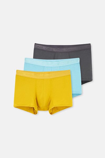 Dagi Antracit-mustár-kék 4210 3 részes lapos mikro modális boxer