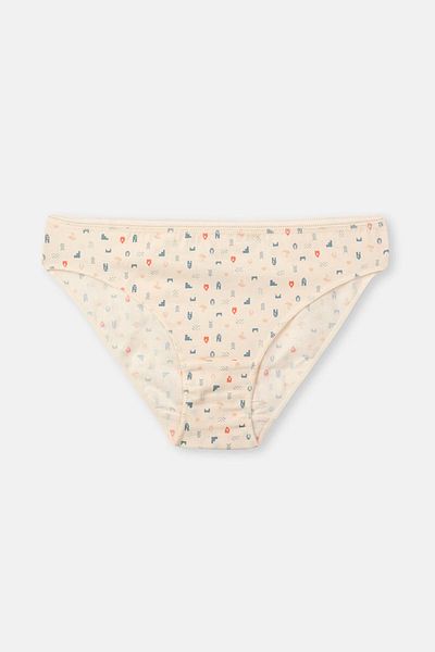 Dagi Ecru-Grau Blau-Pulver Damen 3-teiliges gemustertes Brief-Höschen