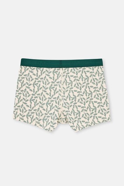 Dagi Cremefarbene 5210-Boxershorts aus gemusterter Baumwolle