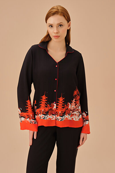 SUWEN Set de pijamale japoneze cu guler cămașă