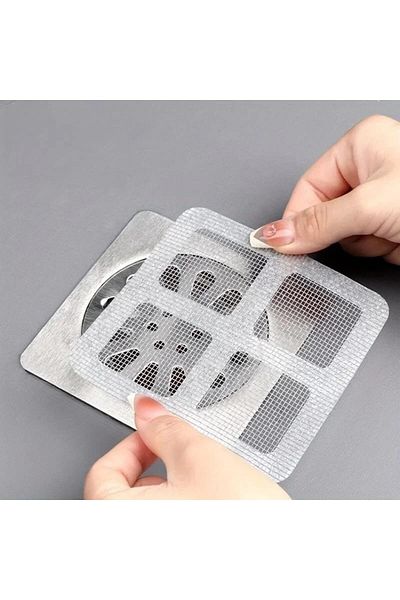 Afrodit 30 Pieces Adhesive Bathroom Drain Protector Hair Collector – Drain Insect Protector Drain Strainer