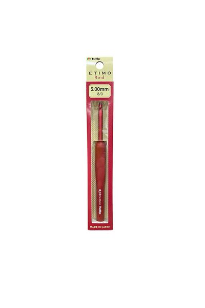 Tulip Etimo Red - 5,00 mm (ΚΟΚΚΙΝΟ) Κροσέ με λαβή σιλικόνης