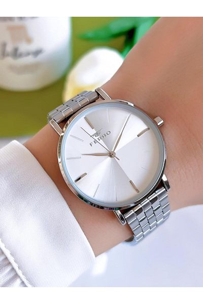 FERRO 3 Atm Water Resistant Ion Coated Women's Wristwatch and Bracelet - Steel Cord Efl21016-Ya