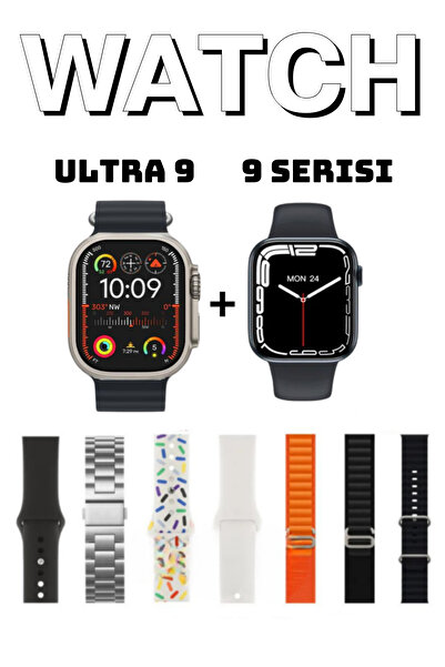 GoMarkt Watch Ultra 2 + Watch 9 i50 Suit Max 7 Kordonlu Akıllı Saat