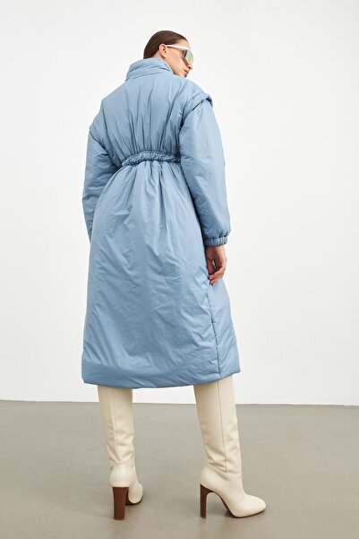Setre Μπλε μωρό πουπουλένιο παλτό με φερμουάρ