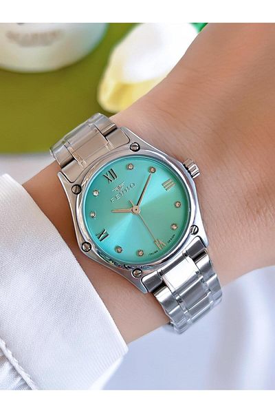 FERRO 3 Atm Water Resistant Ion Coated Steel Cord Women's Wristwatch and Bracelet Set - Efl40129-Ya