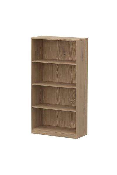 Mahmayi Wooden Storage Display Shelves 4-Tier Freestanding, Light Imperia