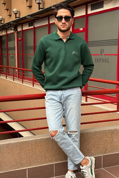 inpool Φούτερ Polo Neck Oversize με φερμουάρ - Urban Culture OD1041