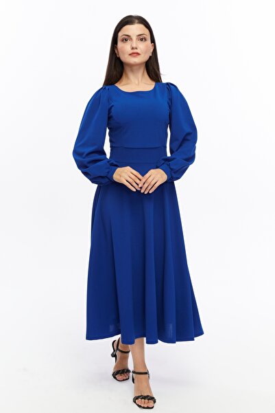 ESPOİRPLUS SAKS БЛАКИТНИЙ Колір Балонний рукав Велосипедний комір Середньої д...