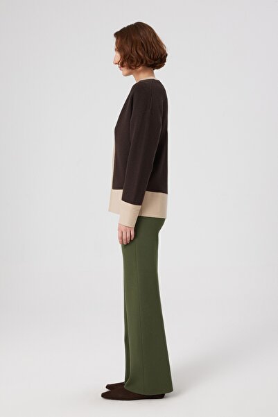 Mısırlı Yeşil Cep Detaylı Fermuarlı Kadın Pantolon