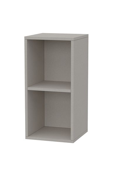 Mahmayi Wooden Storage Display Shelves 2-Tier Freestanding, Box Shelves, Light Grey