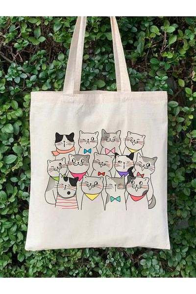 Cemira Vicces Cat Cat Design Tote Bag Vászontáska